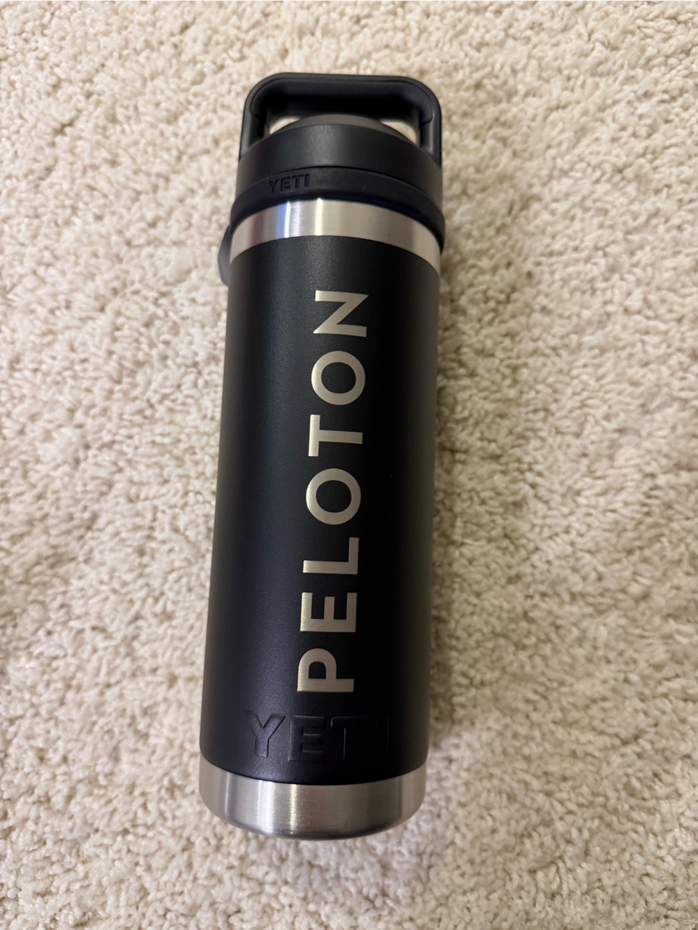 Yeti Peloton Black and Silver Stainless Steel Water Bottle- brand new